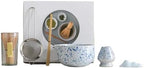 6PCS Matcha Bowl Set Diancha Tools Tea Ceremony Accessories Ceramic Whisk Kit(Blue) by Unknown