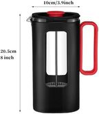 French Press Coffee Maker Coffee Press With Plastic Handle, Double Wall Insulation & Stainless Steel Filter Screen, High Borosilicate Glass Liner, For Coffe And Tea(/White,1.2L) - Image 7