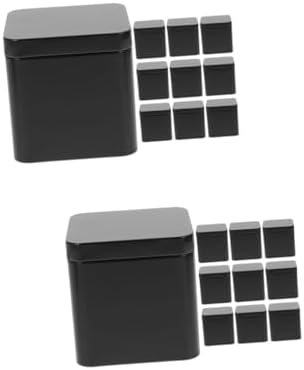 Healifty 2sets Tinplate Loose Tea Canister Airtight Tea Box Organizer Storage Box for Leaves Beans Candy 10pcs*2 by Healifty
