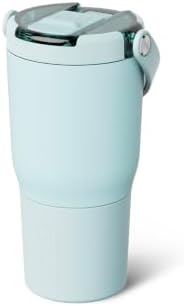 BrüMate Resa Flip 20oz Kids Travel Tumbler with Covered Flip Down Straw | 100% Leakproof Water Bottle | Insulated Stainless Steel | Cup Holder Friendly Silicone Base | 20oz (Blue Agave) - Image 2