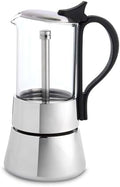 Fino Glass Top Espresso Coffee Maker, Brews up to 4 Servings by Fino