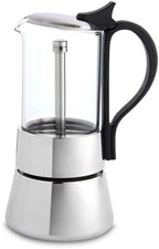 Fino Glass Top Espresso Coffee Maker, Brews up to 4 Servings by Fino