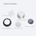Normcore 58mm to 49mm Step-Down Portafilter Basket Kit – 0.18mm Holes – Fits 58 mm Bottomless Portafilters – Includes 49mm Funnel, 0.8mm Puck Screen, 200 Papers - Image 5