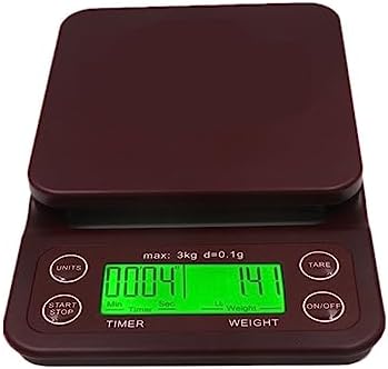 High Precision LCD Electronic Scales 3kg/0.1g 5kg/0.1g Drip Coffee Scale with Timer Portable Electronic Digital Kitchen Scale(Brown 3kg 0.1g) by Unknown