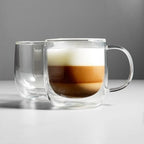 Sur La Table Double-Wall Cappuccino Glasses, Set Of 2, Clear - Image 2