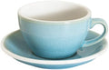 Loveramics Coffee Cup Ceramic, 8 oz Latte Art Cup with Saucer for Cappuccino, Tea, Espresso, Thick - walled stoneware Cappuccino mug Set for Cafe and Barista - Potters Colours (Ice Blue, 8OZ) by LoveramicsUSA