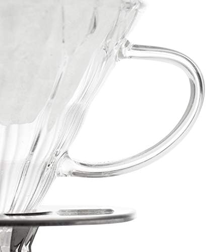 4 Cup Glass Dripper by Yama Glass I Pour Over Coffee Dripper with Cone Shape I Made of Thick, Heat Resistant Glass I Coffee Glass Dripper with Glass Handle, Shining Base - Image 4