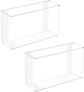 mDesign Plastic Adhesive Mount Storage Organizer Container for Kitchen or Pantry Wall Organization - Space Saving Holder for Sandwich Bags, Foil - 11" Wide - Ligne Collection - 2 Pack - Clear by mDesign