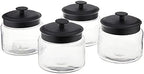 Anchor Hocking Montana Glass Jars with Fresh Sealed Lids, Black Metal, 48 oz (Set of 4) - by AnchorHocking