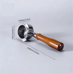 54mm Detachable Bottomless Portafilter，Compatible For Breville，8 Model Rosewood Handle Stainless Steel Espresso Barista Accessory(54mm-3E-JD) - Image 2