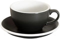 Loveramics Matt Cappuccino Cup, 8 oz Ceramic Latte Art Mug with Saucer, Thick-walled stoneware cup Set, Barista Latte Cup Set for Latte, Cappuccino, Tea - Mineral Colors (Anthracite, 8OZ) by LoveramicsUSA