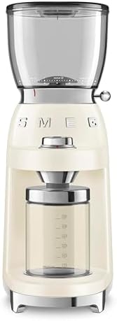 SMEG CGF11 Retro-Style Coffee Grinder – Burr Mill with 30 Grind Settings, Stainless Steel Conical Burrs, Removable Hopper – Precision Countertop Grinder for Espresso, Drip, French Press-Cream by Unknown