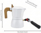 Qianly Italian Coffee Pot with Manual Pump Pressurized Pneumatic Coffee Maker Compact for Home Baristas, White, Pneumatic Third Generation Double Valve Moka Pot + Manual Air Pump - Image 6