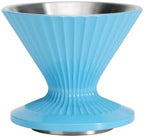 Pour Over Coffee Dripper Drip Coffee Pour Over Maker Resuable Blossom Cone Funnel Stainless Steel Metal Coffee Filter for Travel, Camping, Office, Home, Coffee Maker Brew (Sky Blue) by Codale