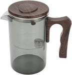 WALFRONT Glass Teapot with Strainer Heatproof Glass Tea Maker with Stainless Steel Infuser Removable Inner Liner Wood Handle Fine Filtration for Loose Leaf Tea Home Office (Grey 750ml) - Image 3