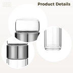 Glass Water Tea Tumbler, Double Wall Glass Travel Mug, Loose Leaf Tea Strainer Cup, Tea Infuser Bottle, Heat Resistant Tea Tumbler, Silver, Tea Tumbler for Homes, Offices, Schools, 16.9 Oz - Image 2
