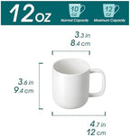 vancasso Porcelain Coffee Mugs Set, 12 oz Ceramic Coffee Cups for Latte Hot Tea Cappuccino Cocoa Milk Cups Set of 6, Dishwasher & Microwave Safe, White - Image 2