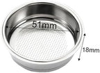 51mm Stainless Steel Coffee Filter Basket 1/2/4 Cup Espresso Dripper Portafilter Maker Strainer Puck Screen(51MM 1 Cup) - Image 3