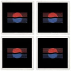 CafePress Pepsi 90S Lines Tumbled Stone - Set of 4 Coasters Set of 4 w/holder - Image 4