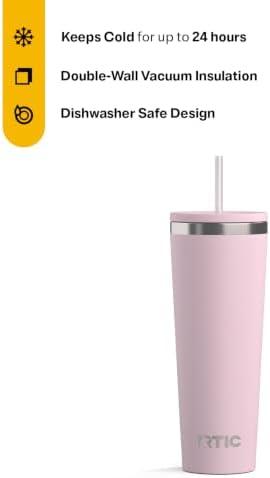 RTIC 28oz Everyday Tumbler, Insulated, Ceramic Lined, Pale Pink - Image 2