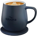 12oz IntelliHeat™ Coffee Mug | Barista’s Choice | Exclusive Wireless SmartSense Pad | Maintains Perfect 135°F | Hand-Crafted Ceramic Mug & Lid | for Tea Drinkers | Backed for Life - Blue by Self-heatingMugs