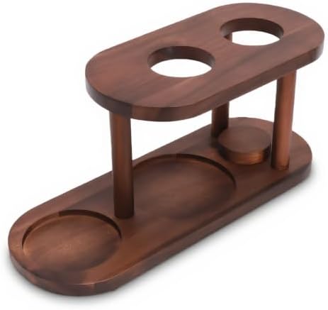 Pour Over Coffee Station, Solid Wood Coffee Dripper Stand, Elevated Brewing Platform Stable Display Rack for Home Office Corner 14.6 x 6.5in by Yechiry