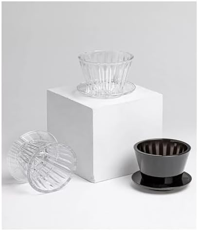 Coffee Dripper Crystal Pour Over Filter Coffee Maker Flat Bottom Filter Cup Hand Made Cake Filter Cup,Compatible With Timemore，B75(Combination 1) - Image 5