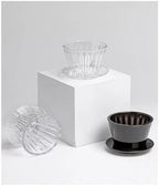 Coffee Dripper Crystal Pour Over Filter Coffee Maker Flat Bottom Filter Cup Hand Made Cake Filter Cup,Compatible With Timemore，B75(Combination 1) - Image 5