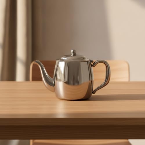 Stainless Steel Pitcher Gooseneck Kettle Water Kettle Coffee Kettle With Long Curved Spout For Pouring And Secure Lid Suitable for home kitchens baristas, 0.6L - Image 5