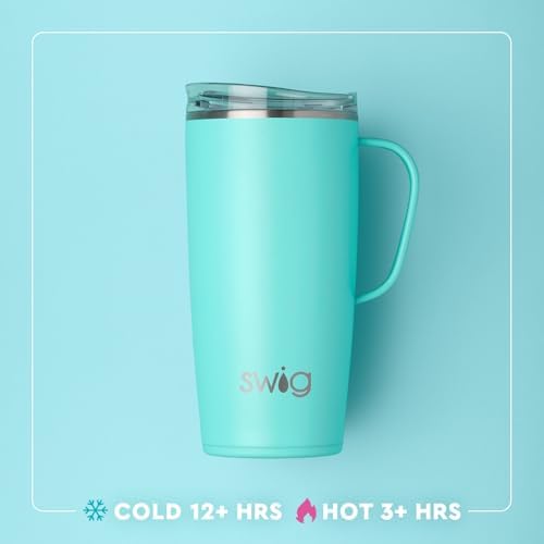 Swig Life 22oz Insulated Travel Mug with Handle & Lid, Mermaid - Image 3