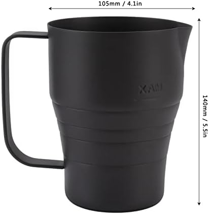 32oz Milk Frothing Pitcher, Stainless Steel Espresso Steaming Pitcher, Milk Frother Cup with Tapered Spout, Espresso Machine Accessories Thicken Coffee Milk Latte Art Jug Cup for Home, Coffee Shop - Image 2
