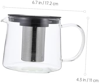 Alipis Glass Teapot with Removable Infuser Borosilicate Tea Kettle for Loose Leaf Brewing Ergonomic Handle for Home and Office Use - Image 2