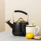 LUGBAR Table Stainless Steel 1.8L Stovetop Tea Kettle (Black) - Image 2