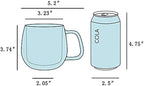 Colorful Borosilicate Double Wall Glass Coffee Mugs Set of 4,11.6 oz. Insulated Coffee Cups Latte Mugs with Handle for Americano and Ice Tea - Image 4