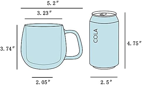 Colorful Borosilicate Double Wall Glass Coffee Mugs Set of 4,11.6 oz. Insulated Coffee Cups Latte Mugs with Handle for Americano and Ice Tea - Image 4