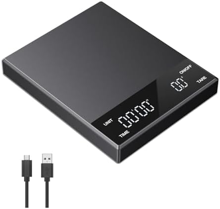 Digital Coffee Scale 3Kg 0.1G High Precision Rechargeable Drip Espresso Scale with Timer Portable Kitchen Scale Fine Scales, - Image 7