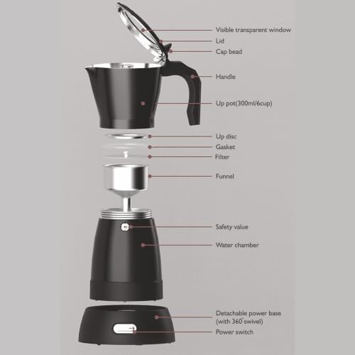 TOPINCN Electric Pot 6 Cup, 300ml Aluminum Alloy 110V - Image 4