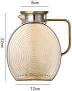 Water Pitcher 2500ml Large Refrigerator Water Jug with Lid Heat Resistant Water Bottles Glass Pitcher for Hot/Cold Water Water Jug - Image 2