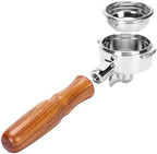 DIBTSA 58mm Espresso Portafilter Compatible with La Marzocco,Single Spout 2 Ears, 304 Stainless Steel Head and Filter Basket and Wood Handle,Espresso Machine Parts - Image 5