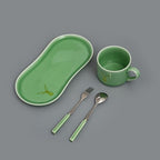 Longquan UNESCO Heritage Celadon Coffee Set Double-glazed collector's edition with oval-shaped plates and tableware - handcrafted plum green glaze ceramic gift box (1, Plum green glaze) - Image 5