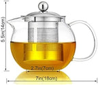 Teapot Clear Borosilicate Glass Teapot with Removable 304 Stainless Steel Filter Loose Leaf Teapot Kettle Tea Maker (Size : 950ML) - Image 2
