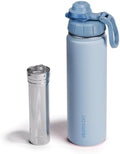 Vesmoon Vessence 24 Oz Stainless Steel Tea Infuser Bottle for Loose Leaf Tea, Water, Herbs, Fruits - Triple Layered Insulated, Leak Proof Bottle with Lid and Clip Handle - 24 Hours Hot/Cold by Vesmoon