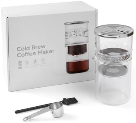 Amagogo Coffee Device Cold Brew Maker Coffee Maker Brewer Carafe With Transparent Glass Body And Cleaning Brush For Easy Care Suitable for home travel gifting shared dorm use small apartments 300mL by Unknown