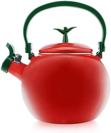 Whistling Tea Kettle for Stove Top Enamel on Steel Teakettle, Supreme Housewares Apple Design Teapot Water Kettle Cute Kitchen Accessories Teteras (1.6 Quart, Apple) by SupremeHousewares