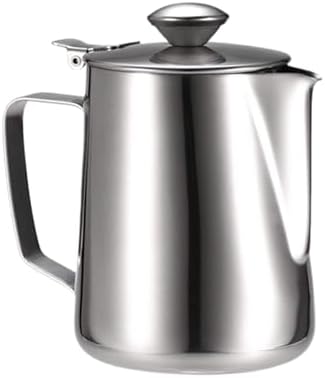 Stainless Steel Milk Frothing Pitcher With Lids Steam Coffee Barista Kettle Latte Cappuccino Cream Cup Jug(1400ml) by Unknown