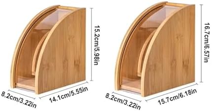 Bamboo Coffee Filter Paper Storage Box,Holder Stand Dispenser,Accessories(16.7x15.7 cm) - Image 6