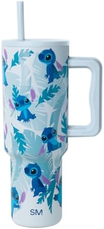 Simple Modern Disney 40 oz Tumbler with Handle and Straw Lid | Insulated Stainless Steel Water Bottle Travel Mug | Gifts for Women Men | Trek Collection | 40oz | Tropical Stitch by Unknown