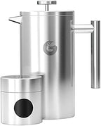Coffee Gator French Press Coffee Maker 34oz, Double Insulated Stainless Steel Silver and Gray - Image 2