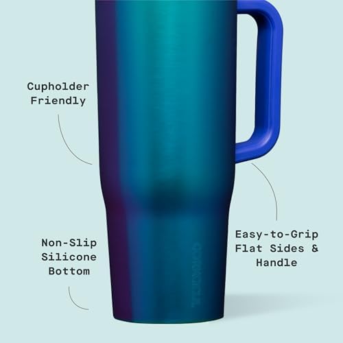 Corkcicle Cruiser Insulated Tumbler with Handle & Straw, 40 oz, Dragonfly - Image 4