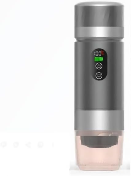 Portable Coffee Maker KF-JN-03 with Digital Display & 20 BAR Pressure – Hot & Cold Brew, Compatible with Coffee Grounds and Capsules, Compact Single-Serve Design with Transparent Cup & 60ml Tank by CHEFNIFICENT